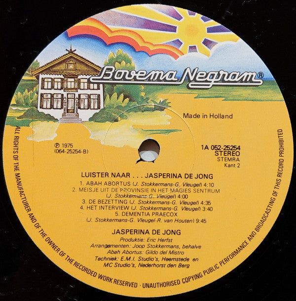 Jasperina De Jong : Luister Naar...Jasperina De Jong (LP, Comp, RE)