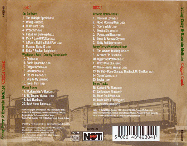 Sonny Terry & Brownie McGhee : Cripple Creek (2xCD, Comp, RM)