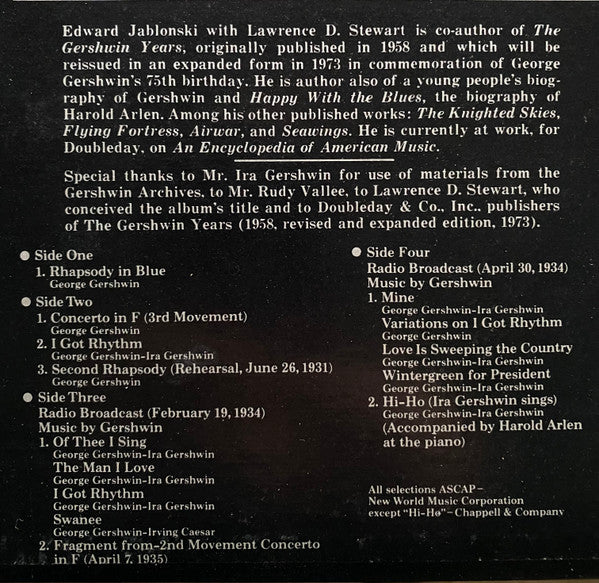 George Gershwin : Gershwin By Gershwin (2xLP, Comp)