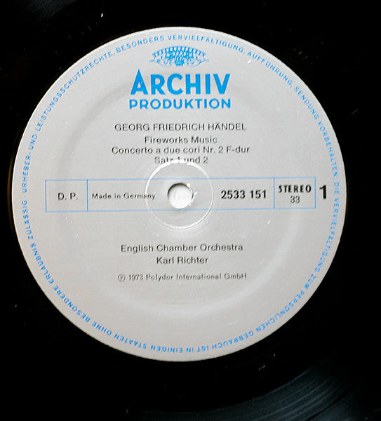 Georg Friedrich Händel - English Chamber Orchestra • Karl Richter : Fireworks Music • Concerti A Due Cori (LP, Album)