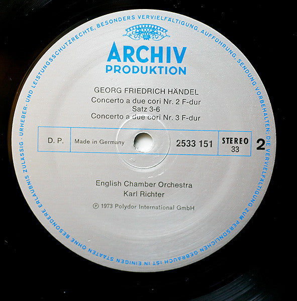 Georg Friedrich Händel - English Chamber Orchestra • Karl Richter : Fireworks Music • Concerti A Due Cori (LP, Album)