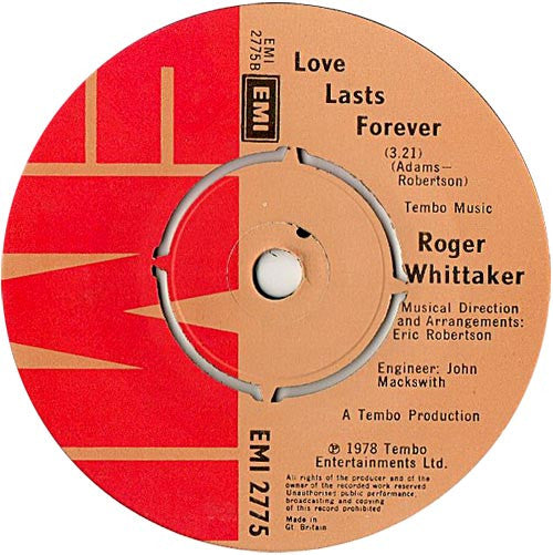 Roger Whittaker :  Love Lasts Forever  (7")