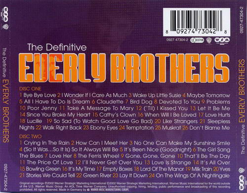 Everly Brothers : The Definitive Everly Brothers (2xCD, Comp, RM)
