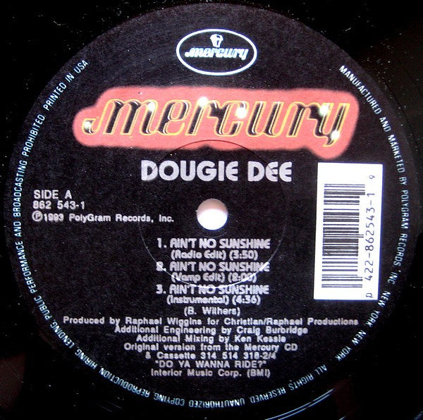 Dougie Dee : Ain't No Sunshine (12")