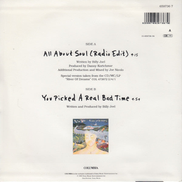 Billy Joel : All About Soul (7", Single)
