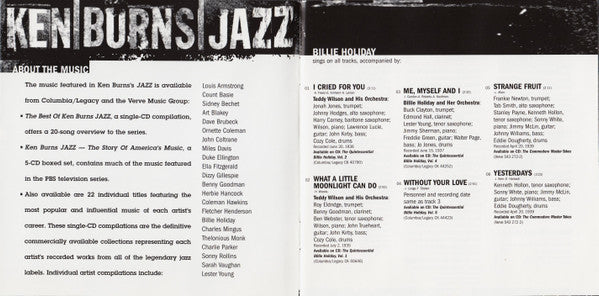 Billie Holiday : Ken Burns Jazz (CD, Comp)