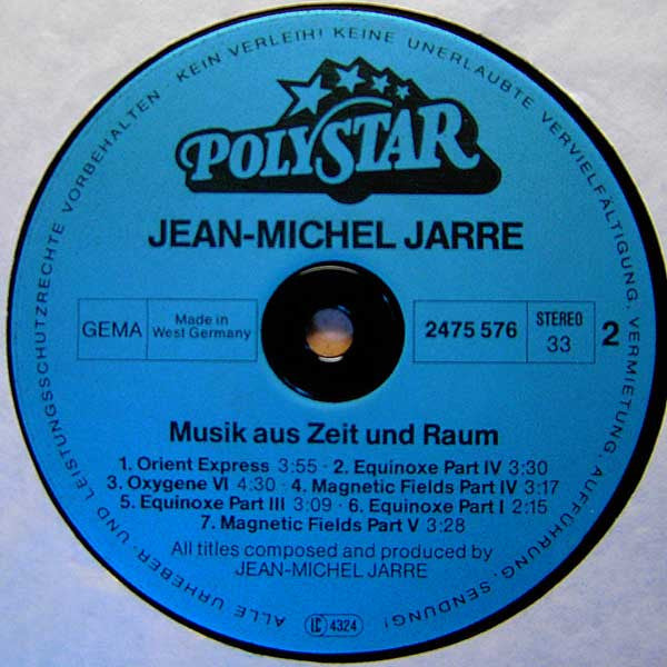 Jean-Michel Jarre : Musik Aus Zeit Und Raum (LP, Comp)