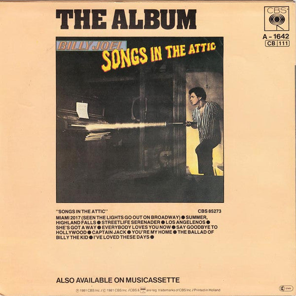 Billy Joel : Say Goodbye To Hollywood (7", Single)