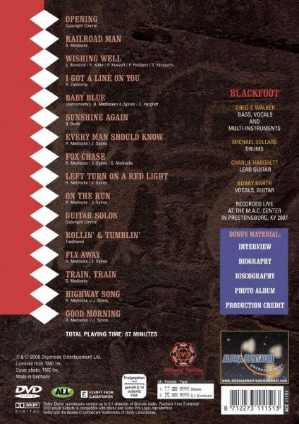 Blackfoot (3) : Train Train Southern Rock's Best • Live (DVD-V)
