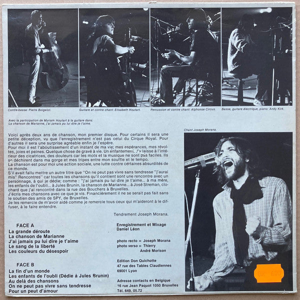 Joseph Morana : On Ne Peut Pas Vivre Sans Tendresse (LP)