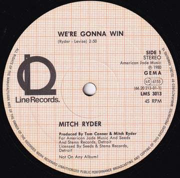 Mitch Ryder : We're Gonna Win (12")