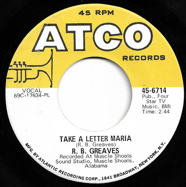 R.B. Greaves : Take A Letter Maria (7", Single, PL )