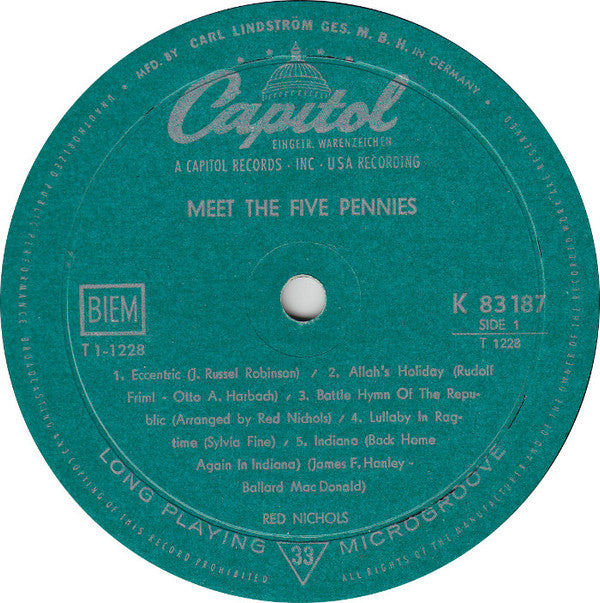 Red Nichols : Meet The 5 Pennies (LP, Album, Mono)