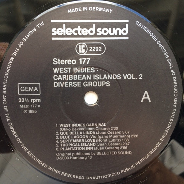 Various : West Indies Caribbean Islands Vol. 2 (LP)