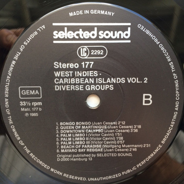Various : West Indies Caribbean Islands Vol. 2 (LP)