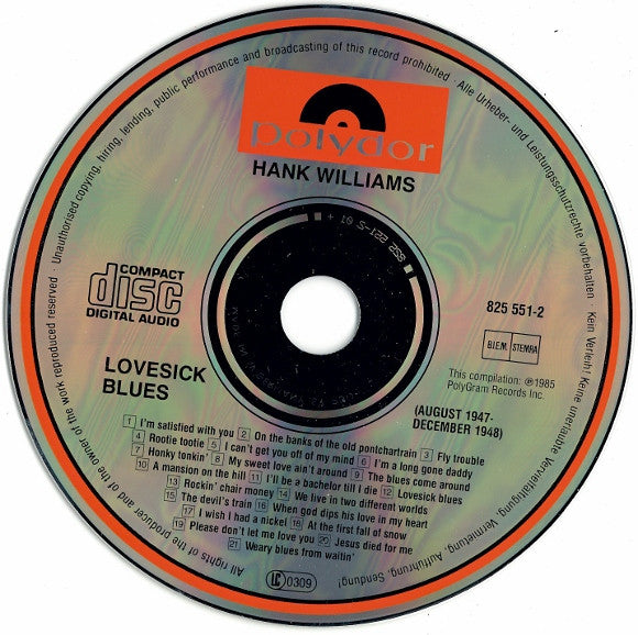 Hank Williams : Lovesick Blues : August 1947 - December 1948 ; Volume II (CD, Comp, Mono, RE)