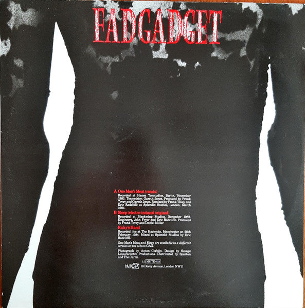 Fad Gadget : One Man's Meat (Remix) (12", Single)
