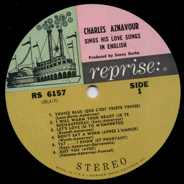 Charles Aznavour : His Love Songs In English (LP)