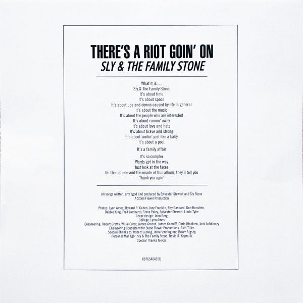 Sly & The Family Stone : There's A Riot Goin' On (2x12", Album, RE, RM, Gat)