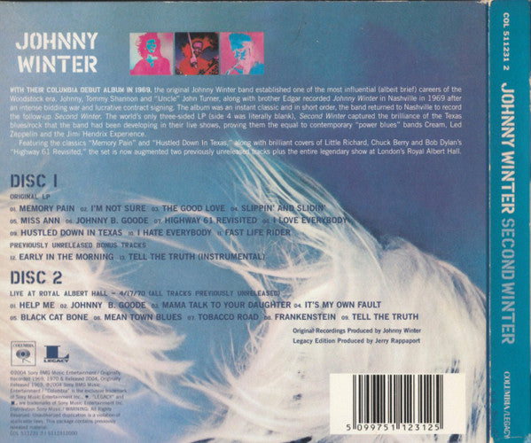 Johnny Winter : Second Winter (CD, Album, RE, RM + CD, Album, RM + Leg)