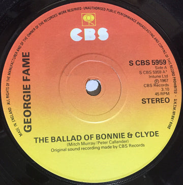 Georgie Fame : The Ballad Of Bonnie & Clyde (7", Single, RE)