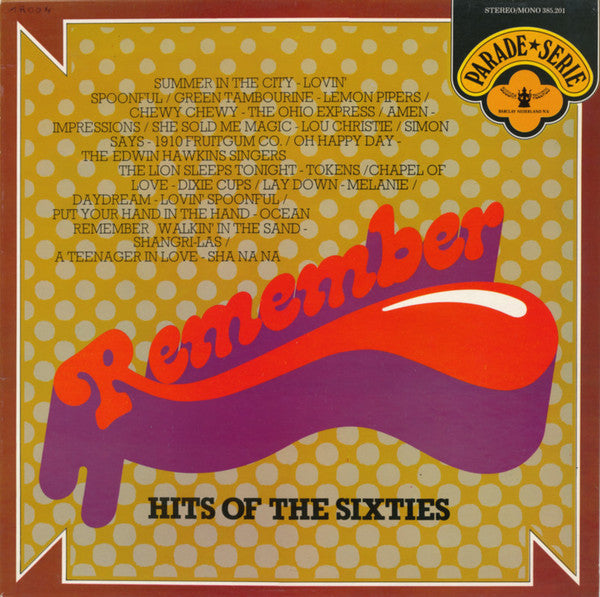 Various : Remember Hits Of The Sixties (LP, Comp)