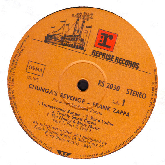 Frank Zappa : Chunga's Revenge (LP, Album, Gat)