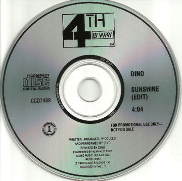 Dino (2) : Sunshine (CD, Single, Promo)