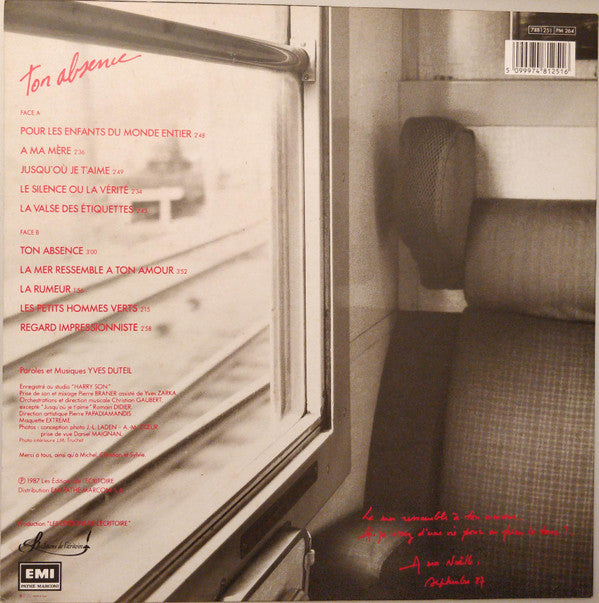 Yves Duteil : Ton Absence (LP, Album)