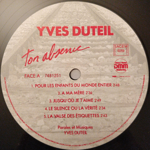 Yves Duteil : Ton Absence (LP, Album)
