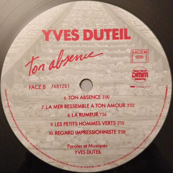 Yves Duteil : Ton Absence (LP, Album)
