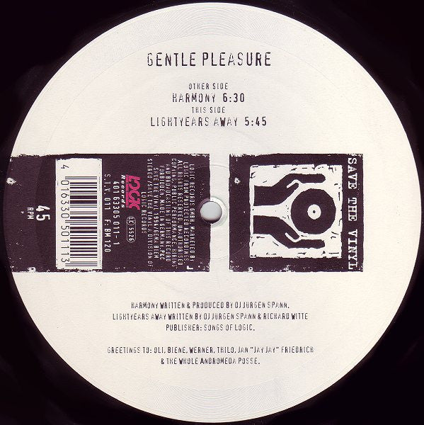 Gentle Pleasure : Harmony (12")