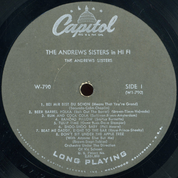 The Andrews Sisters : The Andrews Sisters In Hi-Fi (LP, Album, Mono)