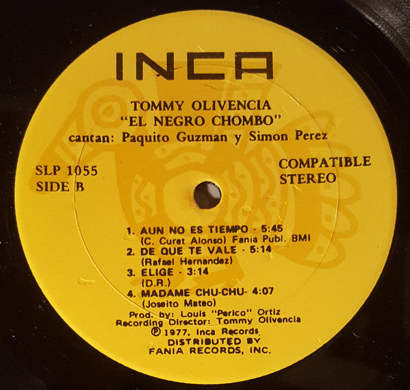 Tommy Olivencia Cantan: Paquito Guzman Y Simon Perez : El Negro Chombo (LP, Album, Gat)