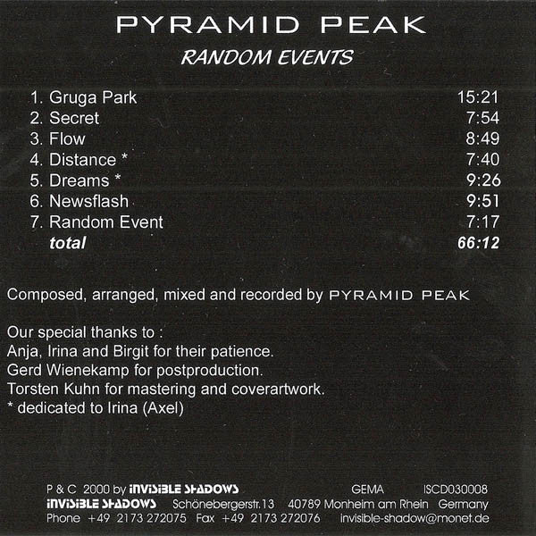 Pyramid Peak : Random Events (CD, Album)