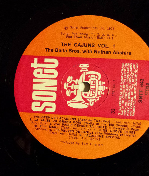 The Balfa Brothers Orchestra* With Nathan Abshire / The Ardoin Brothers Orchestra* : The Cajuns - Vol.1 (LP, Album)