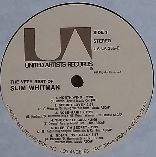 Slim Whitman : The Very Best Of Slim Whitman (LP, Comp, RE)
