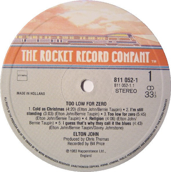 Elton John : Too Low For Zero (LP, Album)