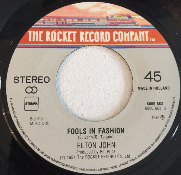 Elton John : Nobody Wins (7")