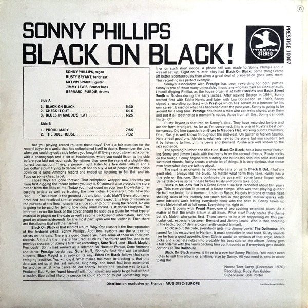 Sonny Phillips : Black On Black! (LP, Album)