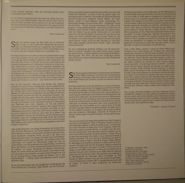 Pinchas Zukerman • Isaac Stern, Itzhak Perlman • Shlomo Mintz, Israel Philharmonic Orchestra, Zubin Mehta, Antonio Vivaldi / Johann Sebastian Bach / Wolfgang Amadeus Mozart : The Four Seasons · Concerto For 4 Violins / Double Concerto / Sinfonia Concertante K.364 (2xLP)