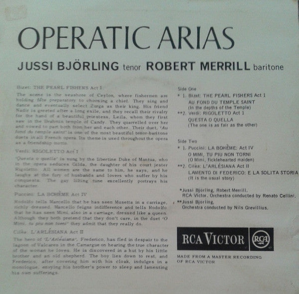 Jussi Björling, Robert Merrill : Operatic Recital (7", EP)