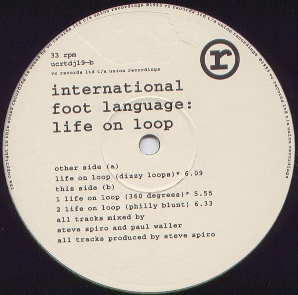 International Foot Language : Life On Loop (2x12", Promo)