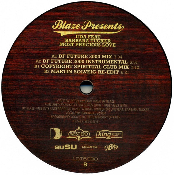 Blaze Presents UDA* Feat. Barbara Tucker : Most Precious Love (12")