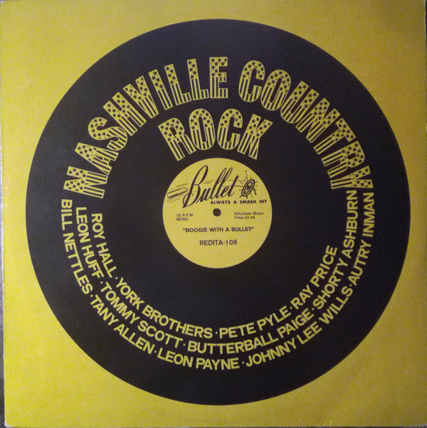 Various : Nashville Country Rock: Boogie With A Bullet (LP, Comp, Mono, Yel)