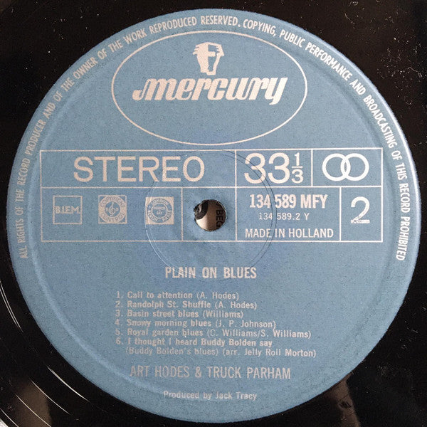 Art Hodes & Truck Parham : Plain Old Blues (LP, Album, RE)