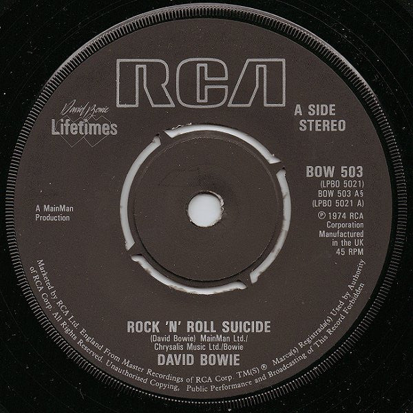 David Bowie : Rock 'N' Roll Suicide (7", Single, RE)