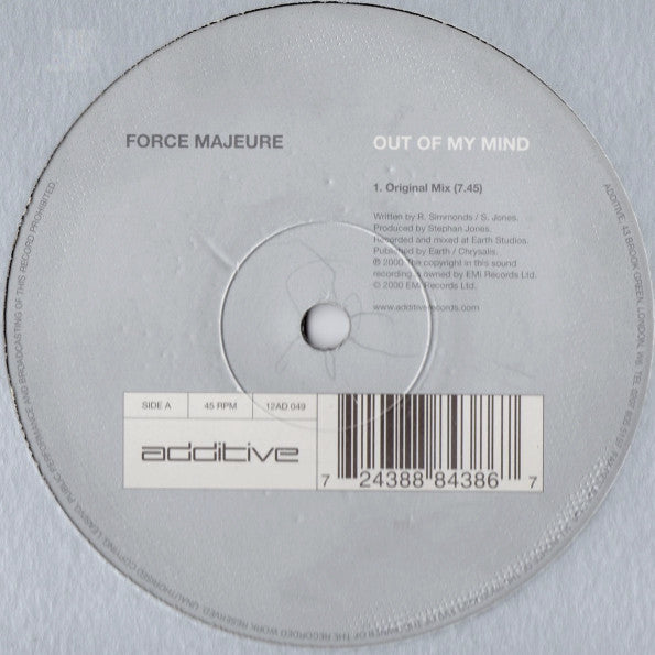 Force Majeure : Out Of My Mind (12")