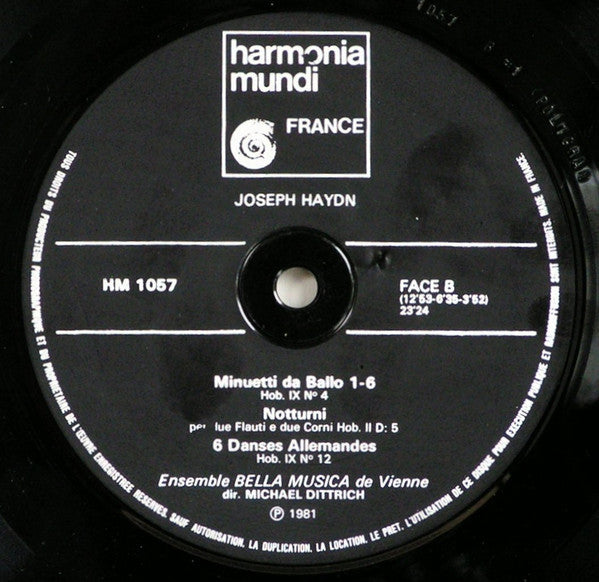 Haydn*, Bella Musica De Vienne* : Zingarese - Ländler - Nocturnes (LP, Album, Gat)