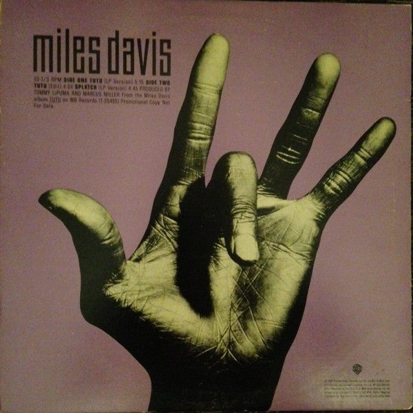 Miles Davis : Tutu (12", Maxi, Promo)